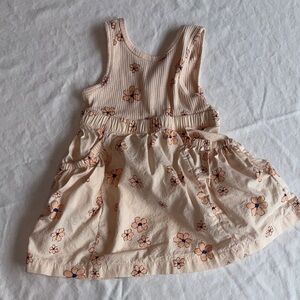 Zara Kids Cream Dress with Orange Floral Pattern